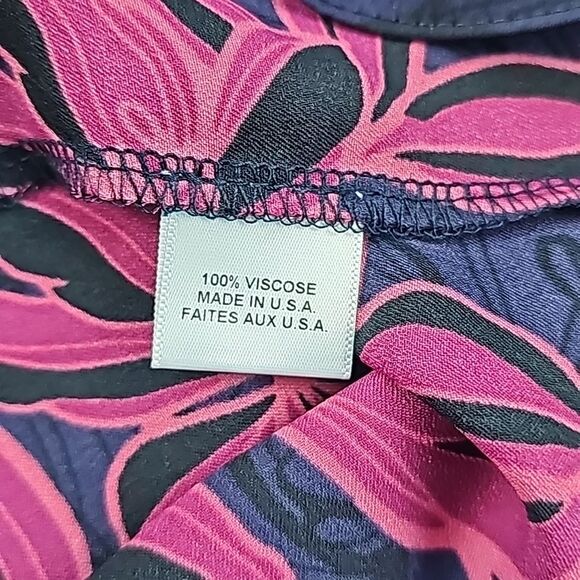 Misa -668 Purple Red Multi Ruched Mock Neck Long Sleeve Floral Giana Top Size S - Picture 8 of 11